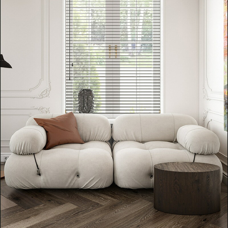侘寂奶油風沙發小戶型網紅款現代簡約方塊多人位客廳模塊沙發組合