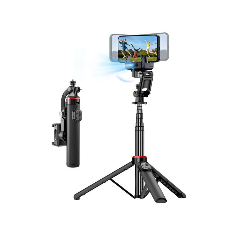 QinD C22 全自動跟拍防抖手持自拍桿(單軸 + AI人臉追蹤) + Gimbal AI 藍牙控制器 可站立 全身 全景 直播