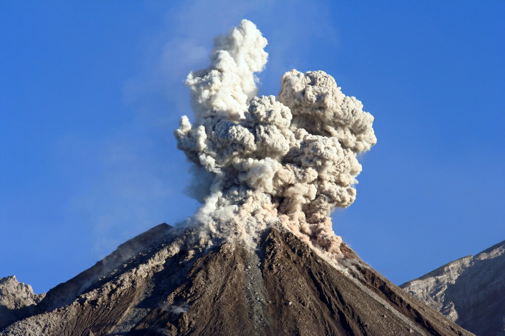 Posterazzi: Eruption Of Ash Cloud From Santiaguito Dome Complex Santa 