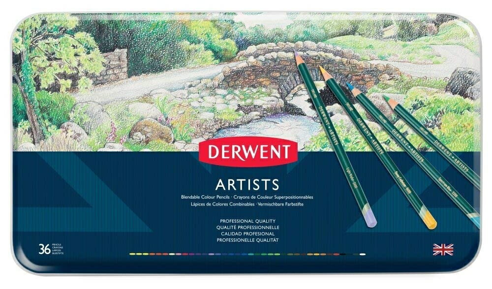 【DERWENT 德爾文】油性色鉛36色-鐵盒裝 DW32096