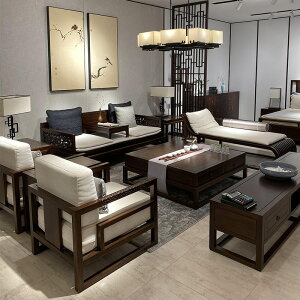家具 新中式轉角貴妃實木沙發組合小戶型羅漢床檀家具