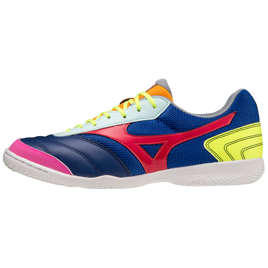 ［零碼出清］MIZUNO MRL SALA CLUB IN 成人 足球平底鞋 室內足球鞋 藍紅 Q1GA210364 23SSO