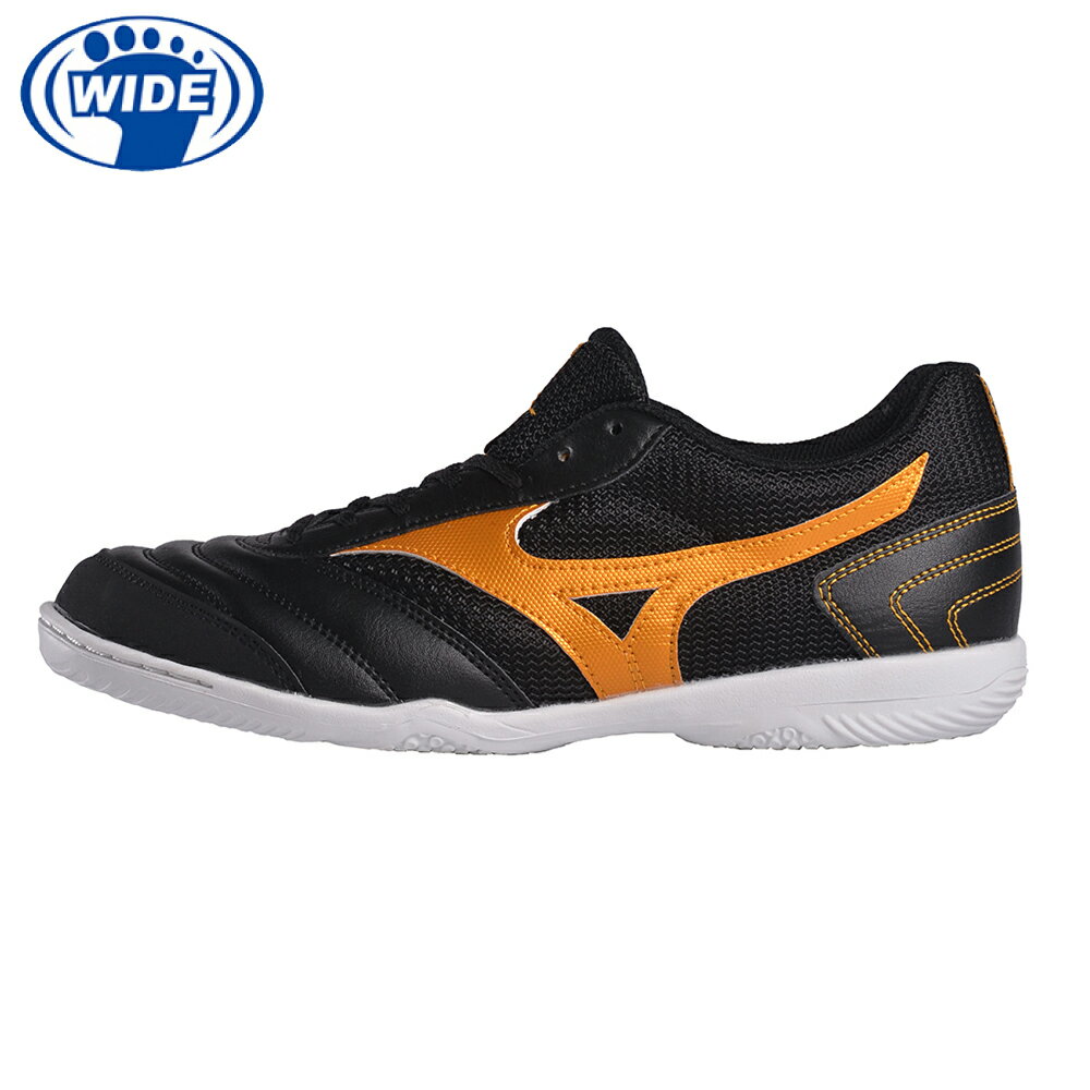 MIZUNO MRL SALA CLUB IN 黑金 成人室內足球鞋 平底足球鞋 寬楦 Q1GA230382