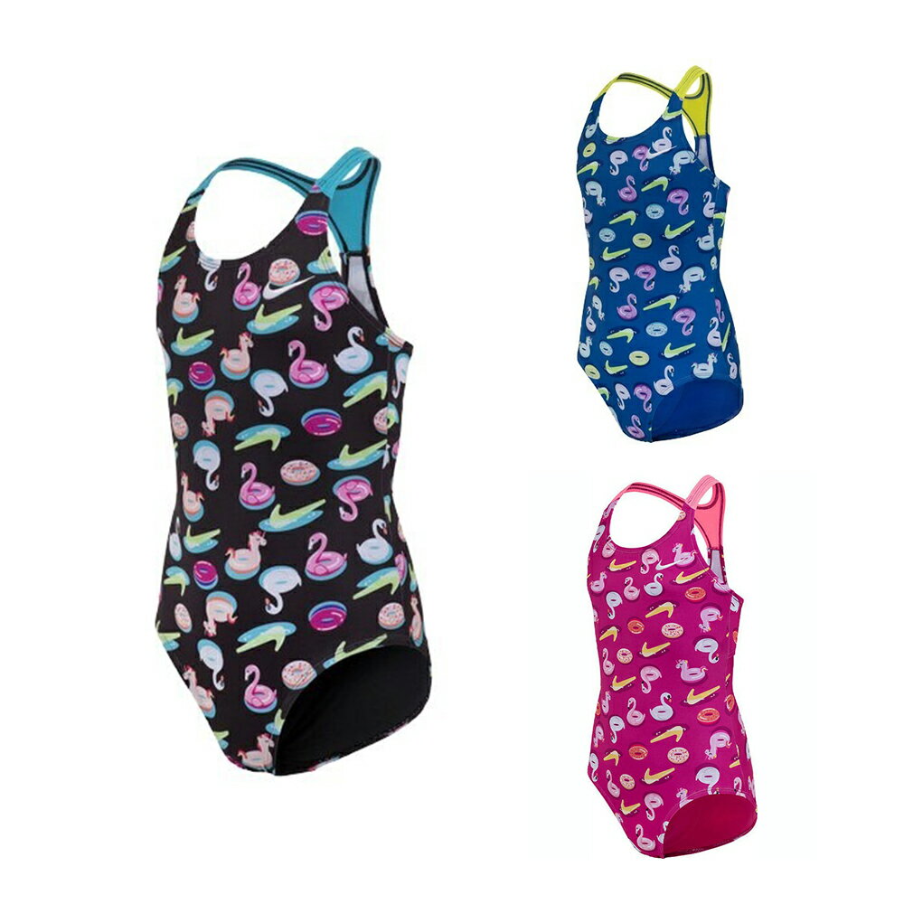 NIKE SWIM POOL PARTY 女孩 連身泳裝 兒童 大童泳衣 溫泉泳衣 NESSB732 【樂買網】