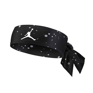 NIKE JORDAN DRI-FIT 印花綁帶式頭帶 黑x白Logo 運動髮帶 籃球頭帶 J1007578 【樂買網】