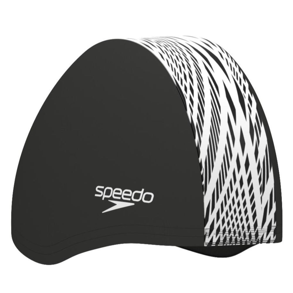 SPEEDO 成人尼龍抗氯泳帽 Boom End+ 黑/線條白 SD813955 25SS 【樂買網】