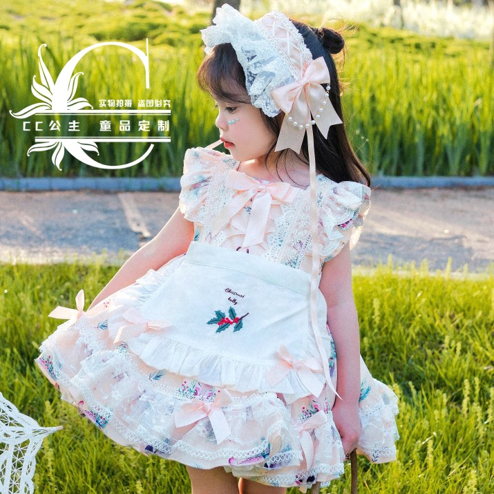 夏款女童原創小鹿洛麗塔女僕連衣裙無袖背心西班牙公主裙生日禮服