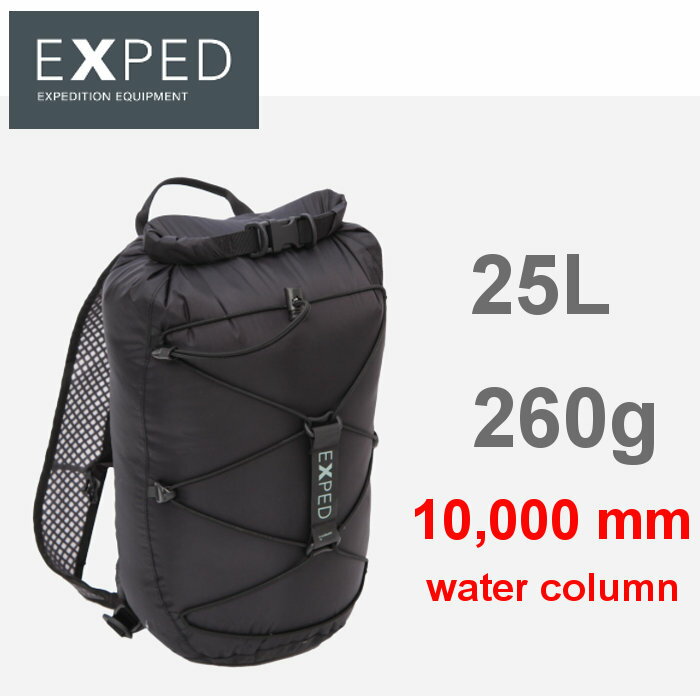 ├登山樂┤瑞士 EXPED Cloudburst 25L 超輕防水背包/攻頂包-黑 # 2018001