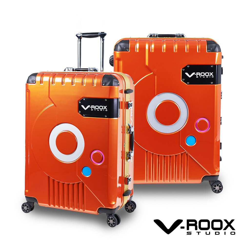 <br/><br/>  V-ROOX ZERO by A.L.I 28吋 時尚潮版撞色太空艙行李箱 硬殼鋁框旅行箱-橘色<br/><br/>