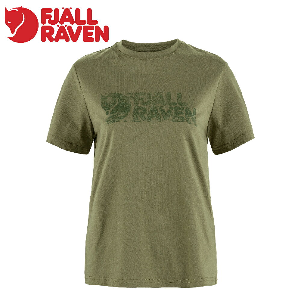 【Fjallraven 小狐狸 女 Lush Logo T-shirt T恤《綠》】F14600165/短T/短袖/圓領T/棉T