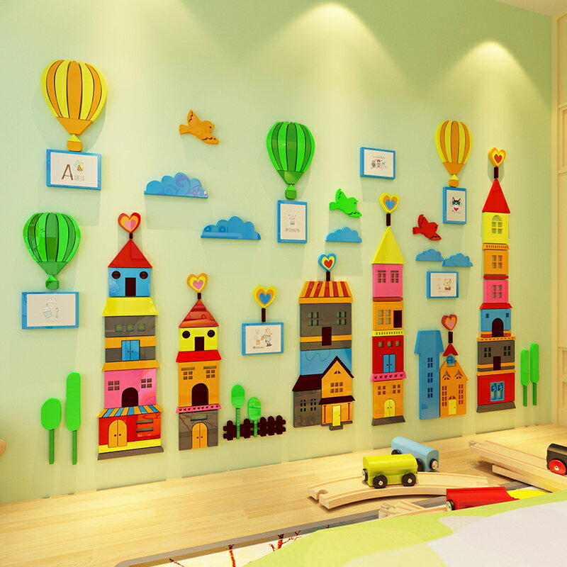 兒童房裝飾3d亞克力立體墻貼卡通貼紙樓梯臥室貼畫幼兒園墻貼墻面