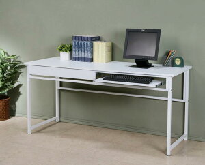160公分穩固耐用電腦桌(附抽屜+鍵盤架)工作桌 書桌【型號DE1660KDR】可加購玻璃、側桌