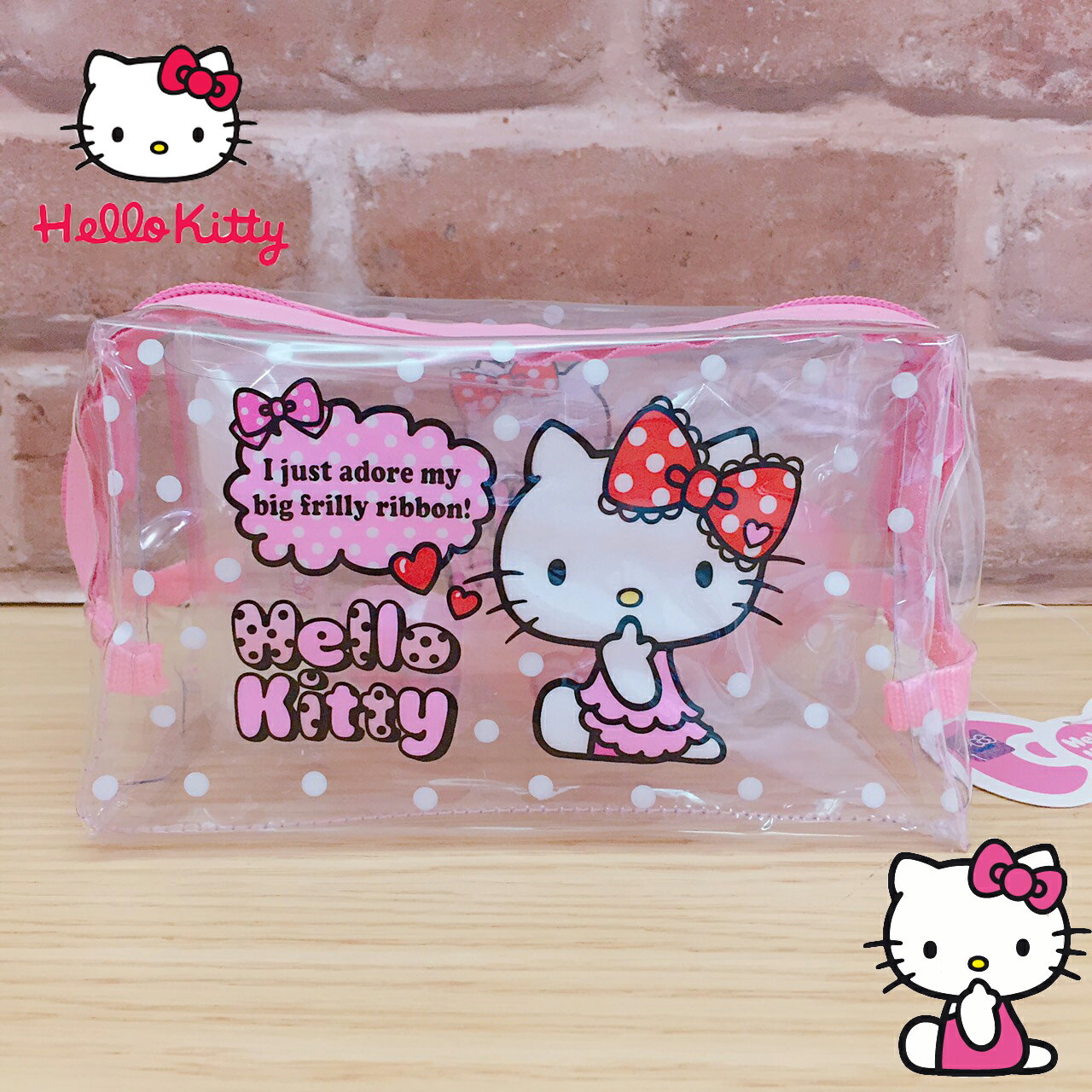 <br> 【真愛日本】17071400025 防水旅行化妝包組-KT點點粉 三麗鷗 化妝包 收納包<br>