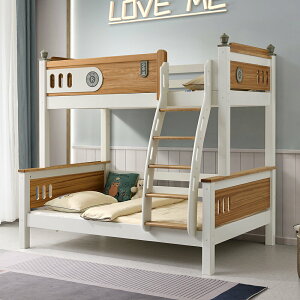 實木兒童上下床高低組合床多功能雙層子母床上下鋪雙層床簡約木床