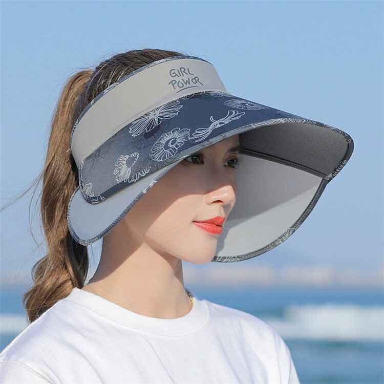 【優選百貨】高爾夫球帽子女 遮臉大帽簷太陽帽 防紫外線遮陽帽 golf防曬空頂帽女