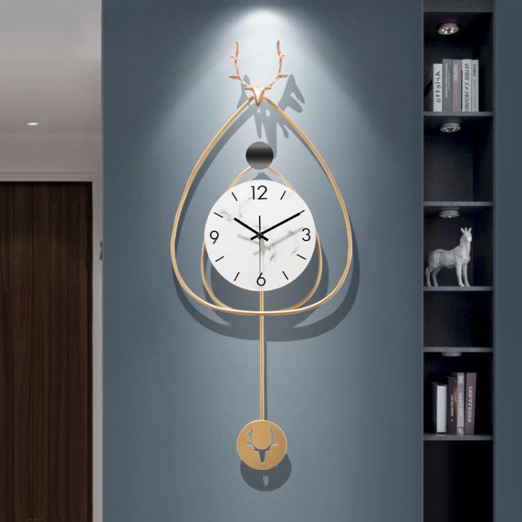 北歐輕奢鐘表掛表大氣家用時尚現代簡約時鐘客廳掛墻藝術裝飾掛鐘 全館免運