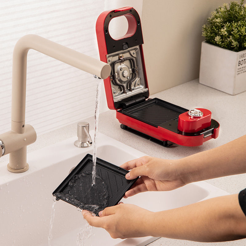 可打統編 三明治機多功能定時早餐機面包機抖音網紅輕食機華夫餅吐司壓烤機 7