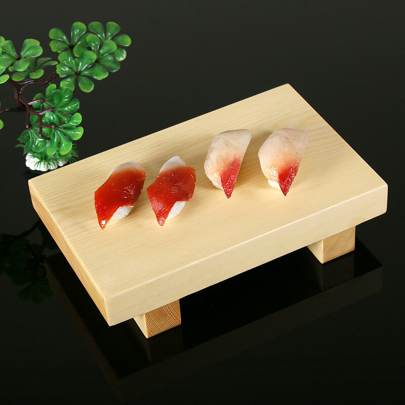 加厚白木壽司板盛臺刺身小吃點心盛器日式餐具長方壽司凳料理餐具