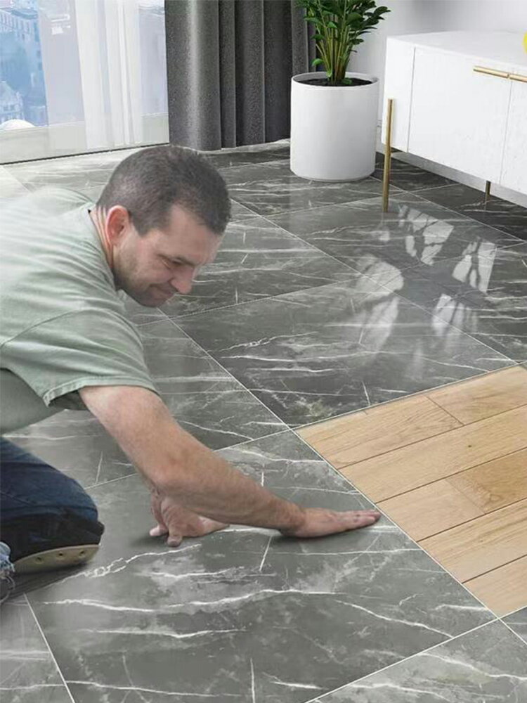 衛生間防水地貼廚房地板貼加厚耐磨防滑家用大理石翻新地板革貼紙