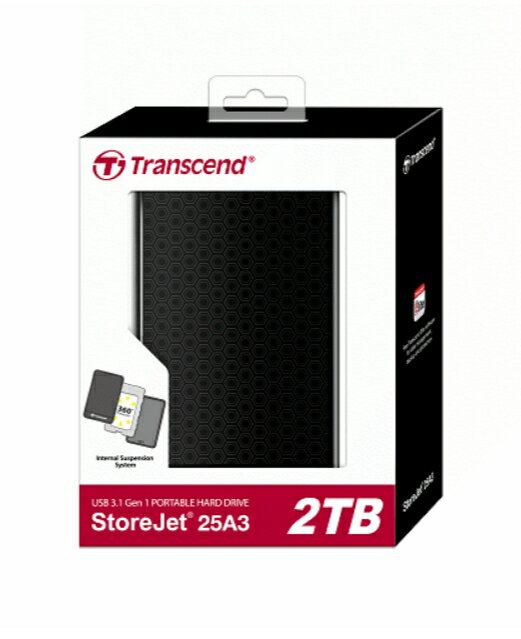 Transcend 創見 StoreJet 25A3 2TB(TS2TSJ25A3) USB3.0 2.5吋行動硬碟 [富廉網]