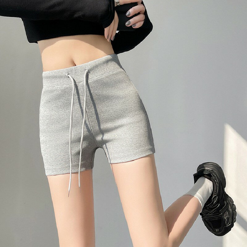 現貨+預購 女高腰短褲休閒寬褲顯瘦薄款寬鬆直筒褲休閒A字短褲-棉質彈力美式小熱褲3色74ls48【獨家進口】【米蘭精品】