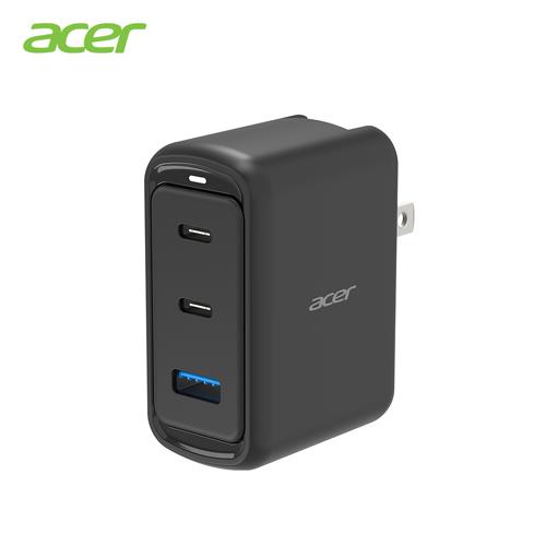 Acer 70W 氮化鎵GaN USB-C 三孔2C1A電源供應器-黑色