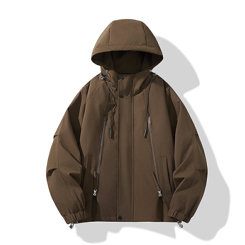 現貨+預購 衝鋒衣防風夾克-素色連帽抗汙防水男外套4色74kn76【獨家進口】【米蘭精品】