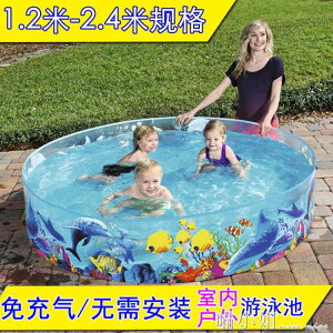 兒童家用游泳池小孩寶寶戲水池嬰兒戶外室內洗澡玩水池摺疊免充氣 全館免運