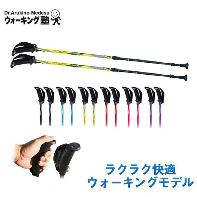 日本製 HATACHI 超輕量 鋁合金 自然握把  2段式 伸縮性 健走杖 登山杖 (2色)