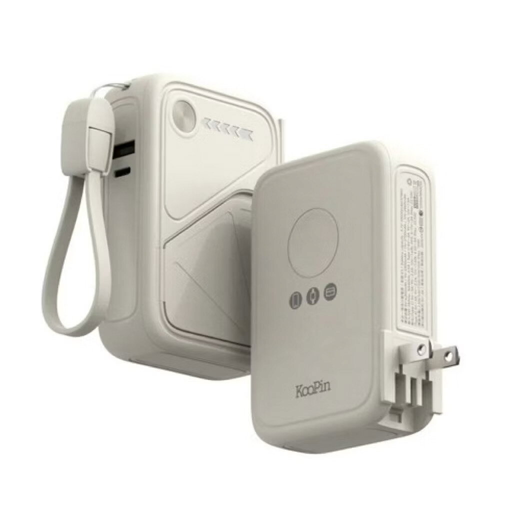 KooPin 固態行動電源 10000mAh 無線充電 自帶插頭