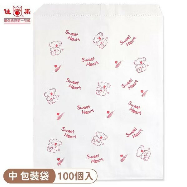 中 包裝袋 佳果包裝紙袋 環保包裝紙袋 /一包100個入(定130) 903 白底帶花 花紙袋 25cm x 18cm -文
