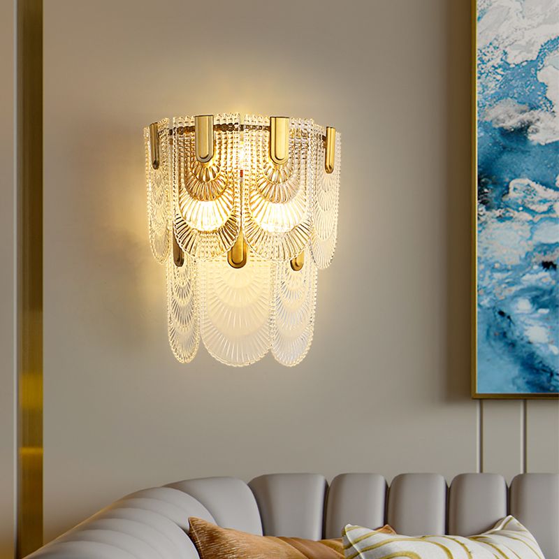 創意后現代客廳背景燈簡約臥室床頭壁燈輕奢水晶過道書房燈具