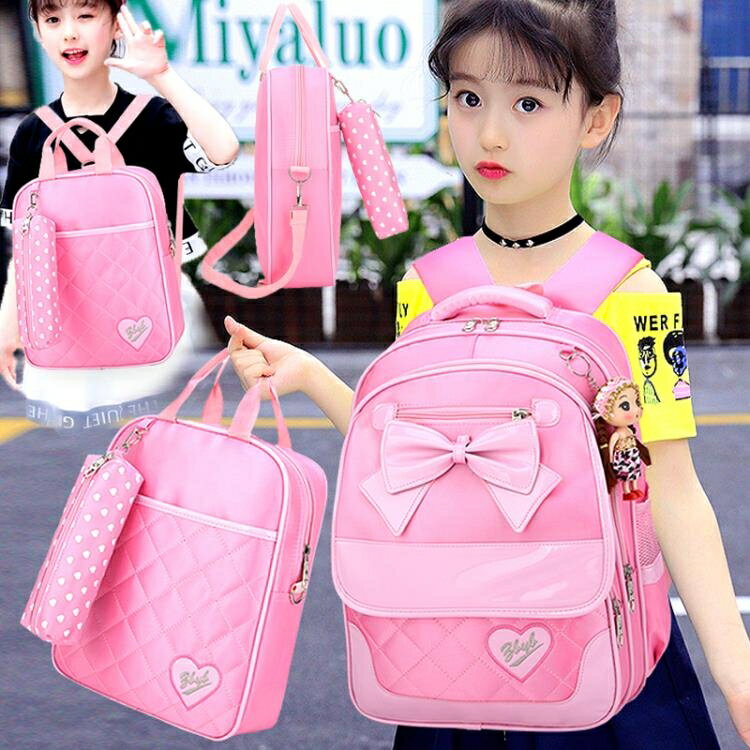 韓版小學生書包女後背背包1-3-6年級兒童公主幼兒園小孩 6-12周歲 摩可美家