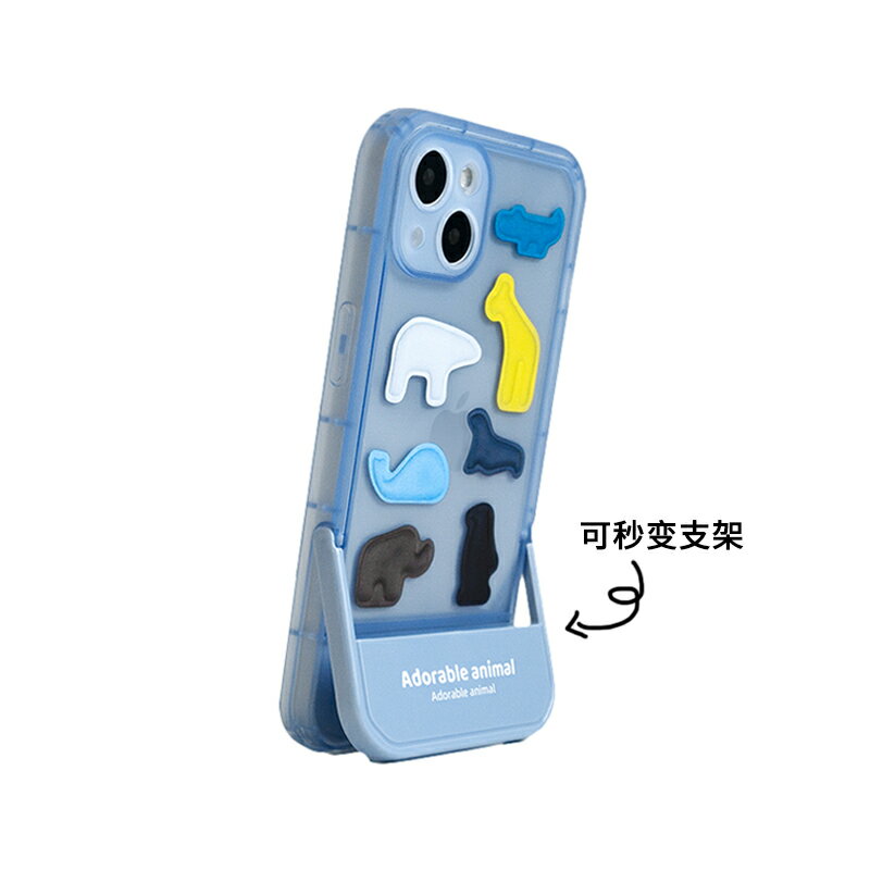 原創動物合集14promax適用於蘋果12隱形支架殼14pro軟13全包手機殼15軟13pro背夾Imd保護創意iphone12promax