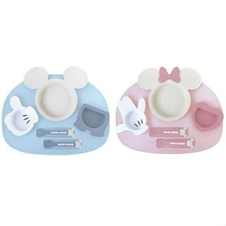 ✨現貨✨日本製｜Disney 迪士尼造型 兒童學習餐具組｜米奇米妮維尼｜可微波可洗碗｜湯匙叉子附餐盤｜5個月以上寶寶適用 8