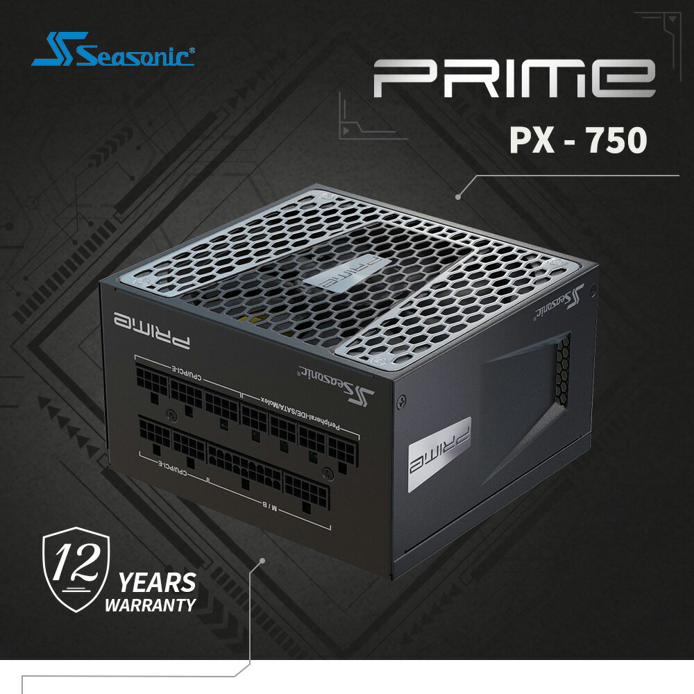 【Line7%回饋】【澄名影音展場】海韻 Seasonic PRIME PX-750 電源供應器 白金/全模 (編號:SE-PS-PRPX750)