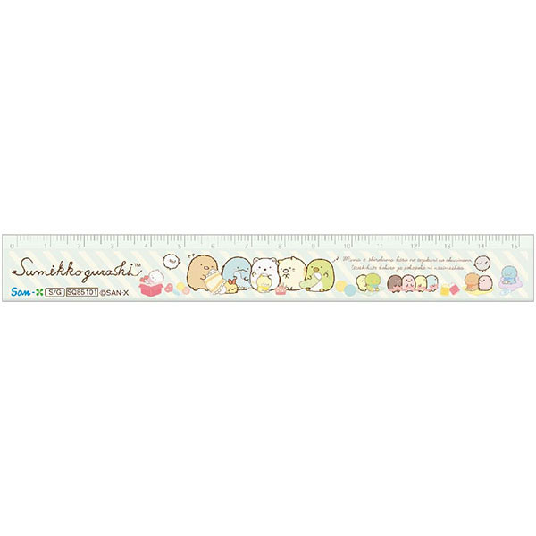 X射線【C725460】角落生物 Sumikko Gurashi 15cm直尺，直尺/塑膠尺/鐵尺/摺疊尺/長尺