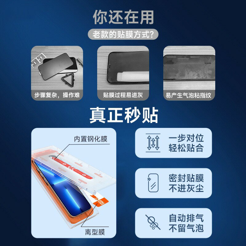 無塵貼膜倉 秒貼高清/防窺鋼化膜iPhone pro max plus手機螢幕保護貼 防摔滿版防爆防塵保貼蘋果螢幕貼 3