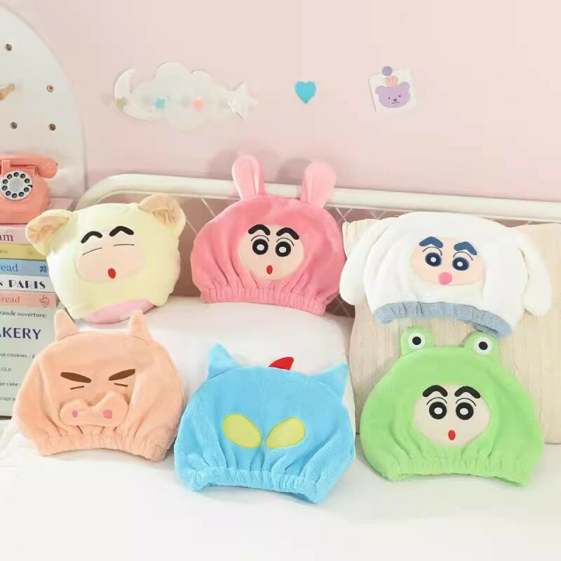 卡通可愛日系少女心小新女生洗澡浴帽吸水乾發帽包頭巾乾髮巾