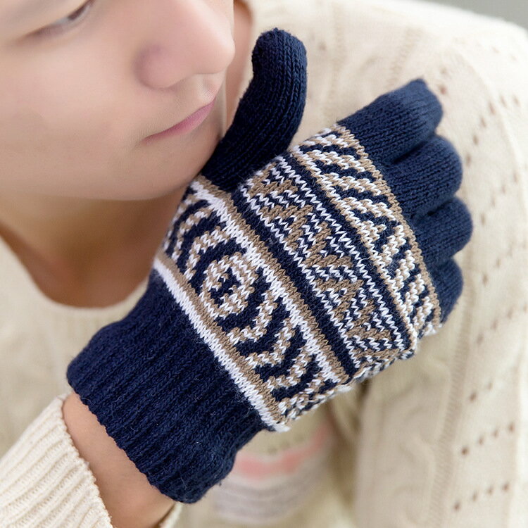 韓版冬天針織男女士毛線五指分指觸屏手套保暖騎車手襪學生加厚潮