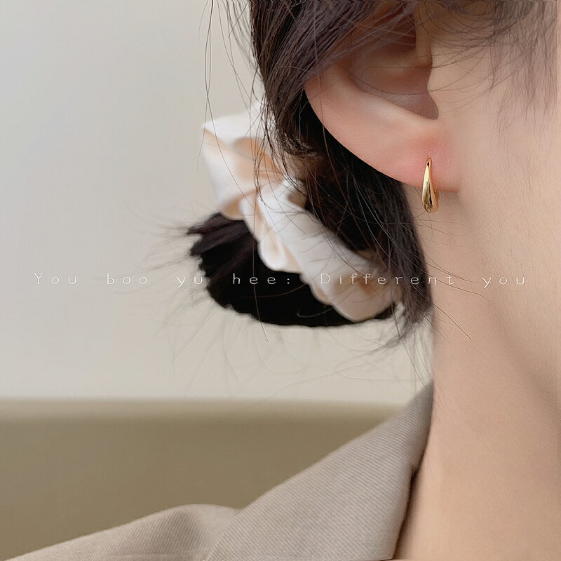 設計感金屬水滴耳掛耳環女法式氣質小眾高級感新款潮耳飾品