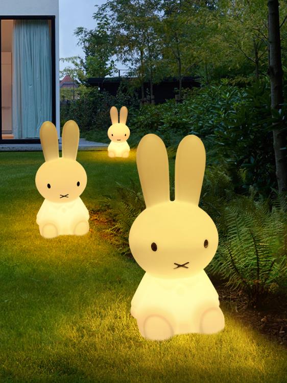 太陽能戶外中秋發光兔子燈庭院景觀別墅花園布置裝飾草坪卡通動物 城市玩家