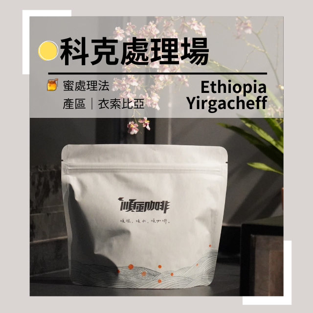 【順風咖啡】 咖啡豆 #單件享折扣｜單品咖啡豆｜耶加雪菲 科克處理場｜衣索比亞｜蜜處理法 (精品咖啡/淺焙/新鮮烘焙/227g)