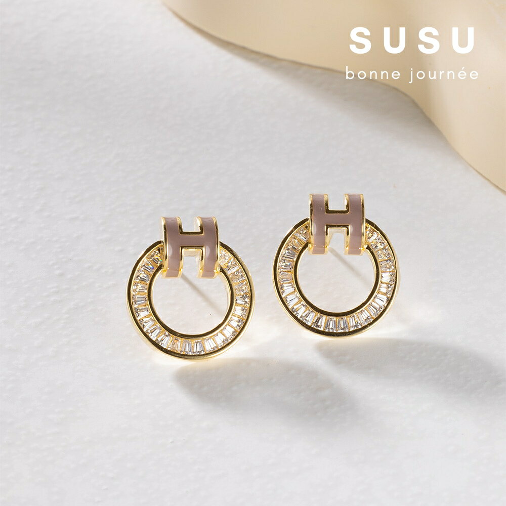 SU SU︱經典H耳環❤️925純銀 鋯鑽 耳環 項鍊 手鍊 穿搭 百搭 時尚 送禮 防過敏 飾品 7