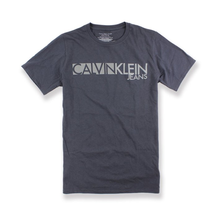 美國百分百【Calvin Klein】T恤 CK 短袖 T-shirt 短T logo 深灰 XS S號 I336