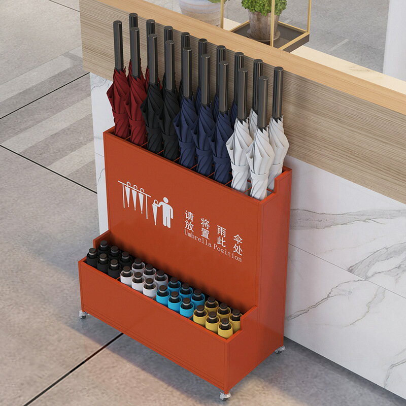雨傘架 雨傘桶 雨傘收納架 輕奢雨傘收納架酒店大堂商用售樓處放傘架瀝水學校雨傘桶收納 1