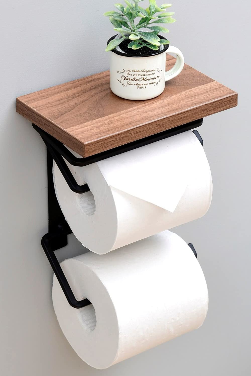 【日本代購】Yamazen 山善 廁所紙巾架 直立 深棕色