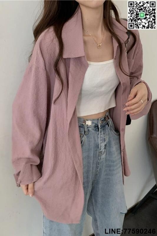 【歡樂購】【現貨免運】夏裝新款透氣雪紡開衫防曬外套女潮ins襯衫2024年韓版寬松薄襯衣