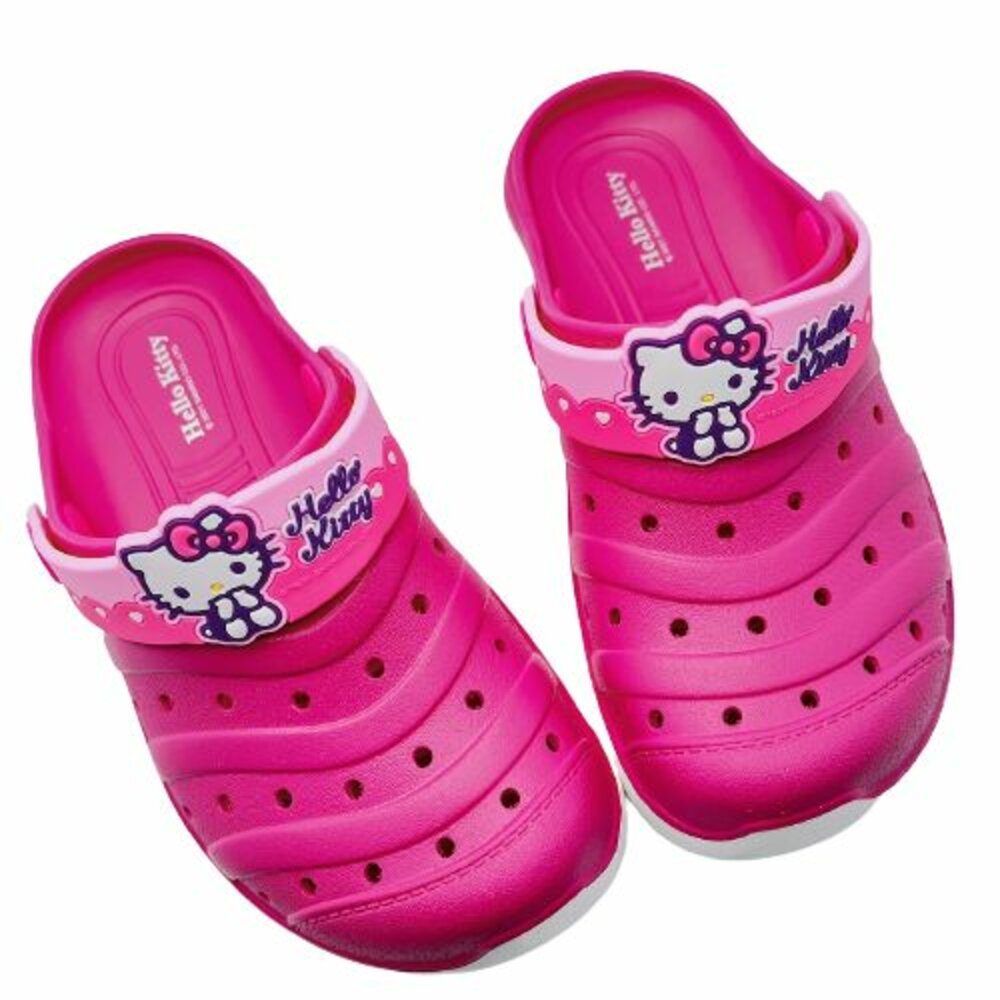 台灣製Hello Kitty涼鞋-桃紅 - 兒童涼鞋 涼鞋 女童鞋 室內鞋 沙灘鞋 拖鞋 洞洞鞋 台灣製 三麗鷗