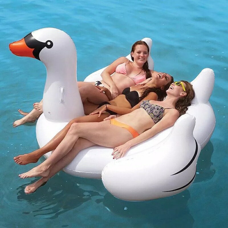 萬美充氣天鵝火烈鳥獨角獸披薩浮排坐騎游泳圈水上用品